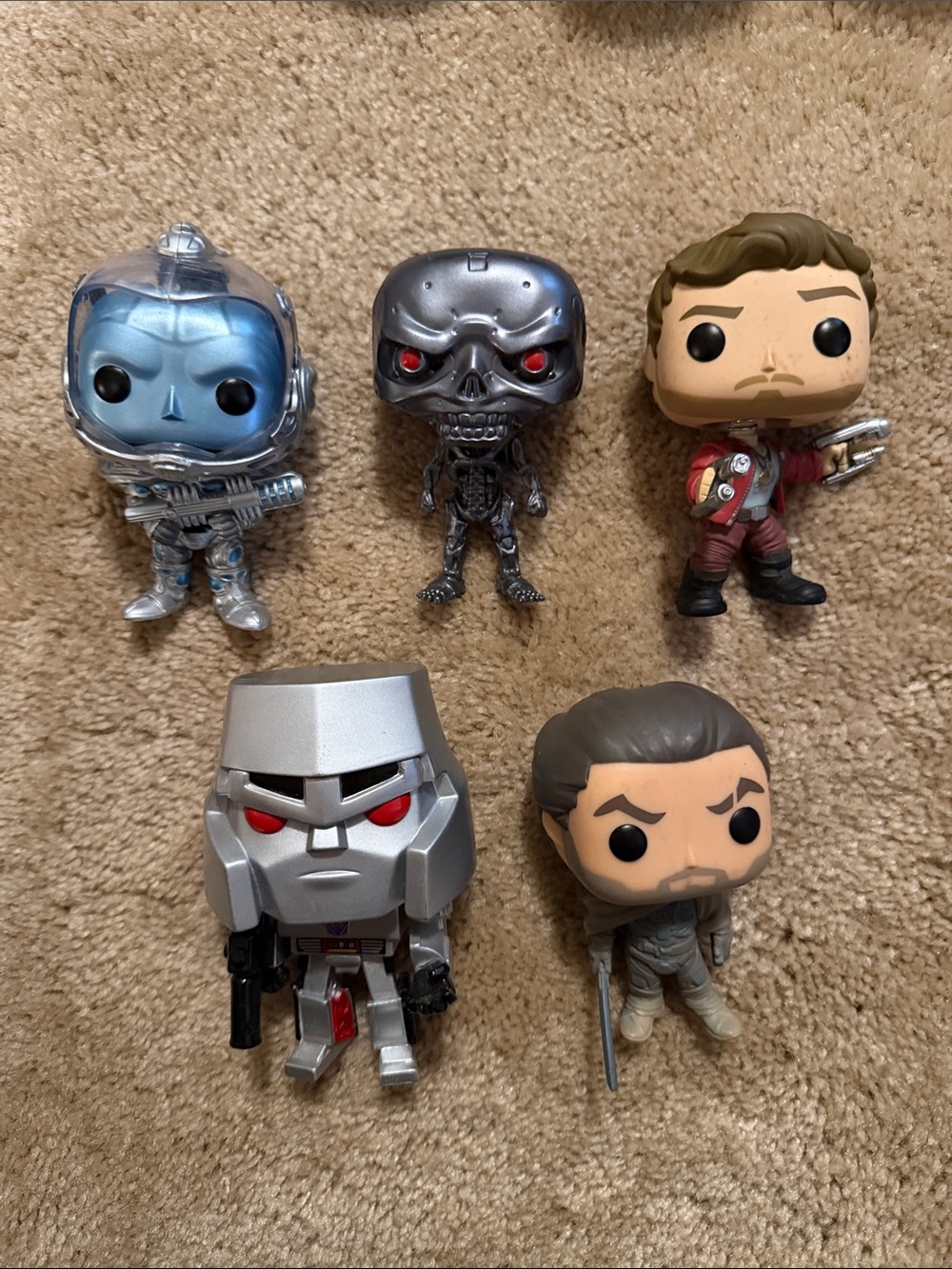 Funko Pop! Mixed Metallic & Vinyl Figure Lot - Silver, Red, Blue, Brown